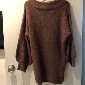 Express Mauve Off the Shoulder Sweater Dress